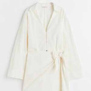 H&M White Short Shirt Dress